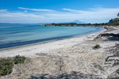 Karydi Sahili yakınlarındaki Sithonia kıyı şeridi, Chalkidiki, Orta Makedonya, Yunanistan