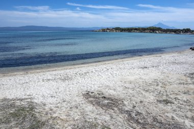 Karydi Sahili yakınlarındaki Sithonia kıyı şeridi, Chalkidiki, Orta Makedonya, Yunanistan
