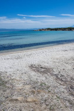 Karydi Sahili yakınlarındaki Sithonia kıyı şeridi, Chalkidiki, Orta Makedonya, Yunanistan
