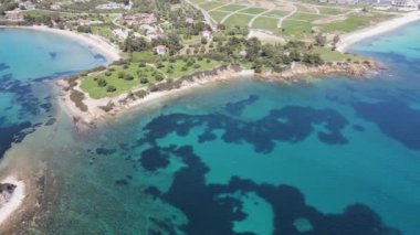 Kastri Sahili yakınlarındaki Sithonia kıyı şeridi, Chalkidiki, Orta Makedonya, Yunanistan