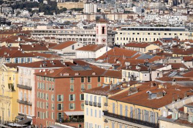 Nice, Provence Alpes-Cote d 'Azur, Fransa' nın şaşırtıcı panoramik manzarası