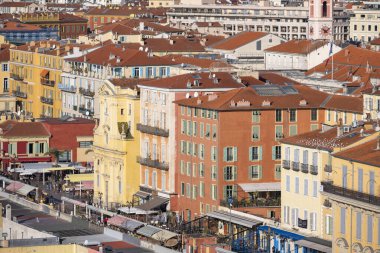 Nice, Provence Alpes-Cote d 'Azur, Fransa' nın şaşırtıcı panoramik manzarası
