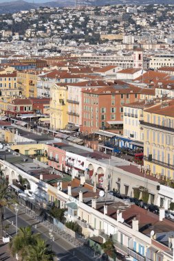 Nice, Provence Alpes-Cote d 'Azur, Fransa' nın şaşırtıcı panoramik manzarası