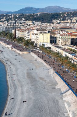 Nice, Provence Alpes-Cote d 'Azur, Fransa' nın şaşırtıcı panoramik manzarası