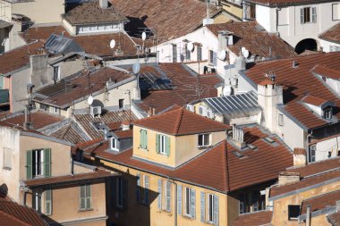 Nice, Provence Alpes-Cote d 'Azur, Fransa' nın şaşırtıcı panoramik manzarası