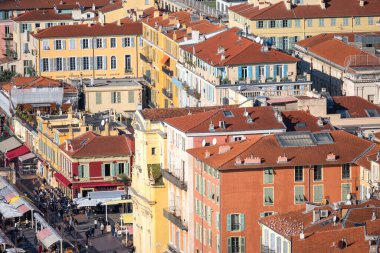 Nice, Provence Alpes-Cote d 'Azur, Fransa' nın şaşırtıcı panoramik manzarası