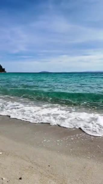 Niesamowity Widok Wybrzeże Sithonia Pobliżu Plaży Koviou Chalkidiki Centralna Macedonia — Wideo stockowe