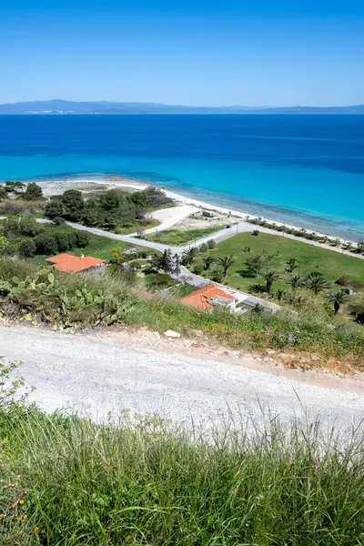 stock image Amazing view of Kassandra coastline near town of Afitos, Chalkidiki, Central Macedonia, Greece