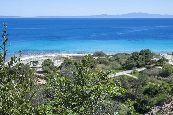 Amazing View Kassandra Coastline Town Afitos Chalkidiki Central Macedonia Greece — Stock Photo, Image