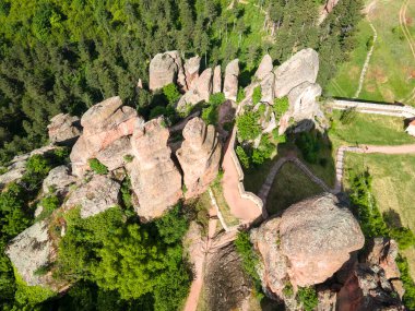 Belogradchik Kayalıkları, Vidin Bölgesi, Bulgaristan 'ın hava manzarası