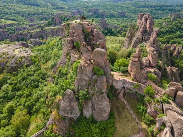 stock image Aerial view of Belogradchik Rocks, Vidin Region, Bulgaria