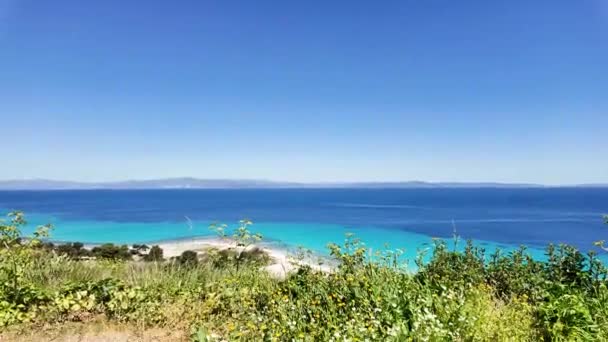 Niesamowity Widok Wioskę Afitos Półwyspie Kassandra Chalkidiki Centralna Macedonia Grecja — Wideo stockowe