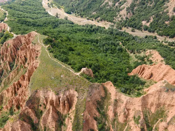 Vue Aérienne Imprenable Sur Formation Rocheuse Pyramides Stob Montagne Rila — Photo