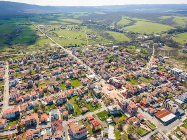 Bulgaristan 'ın Burgaz Bölgesi' ndeki Lozenets kasabası yakınlarındaki Karadeniz kıyılarının hava manzarası
