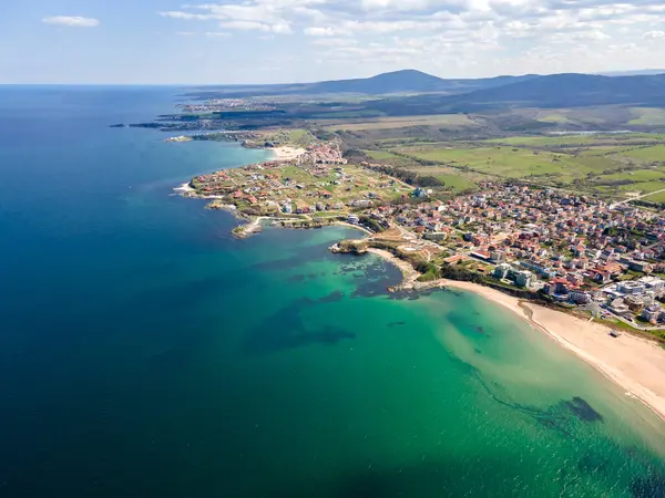 stock image Aerial view of Black sea coast near village of Lozenets, Burgas Region, Bulgaria