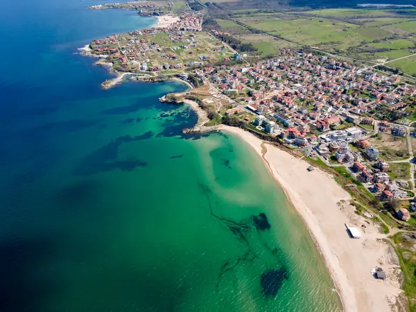 stock image Aerial view of Black sea coast near village of Lozenets, Burgas Region, Bulgaria