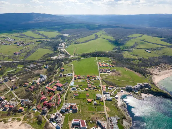 Pemandangan Udara Pantai Laut Hitam Dekat Desa Lozenets Kawasan Burgas Stok Gambar Bebas Royalti