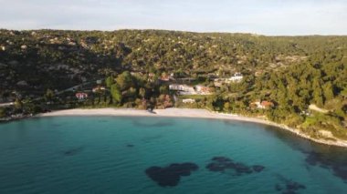 Koviou Sahili yakınlarındaki Sithonia kıyı şeridi, Chalkidiki, Orta Makedonya, Yunanistan