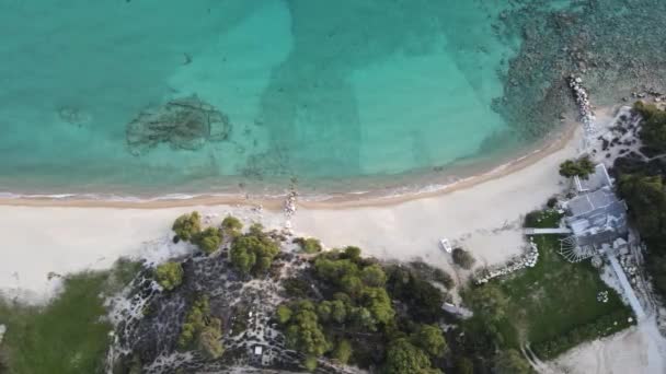 Pemandangan Yang Menakjubkan Dari Garis Pantai Sithonia Dekat Pantai Koviou — Stok Video