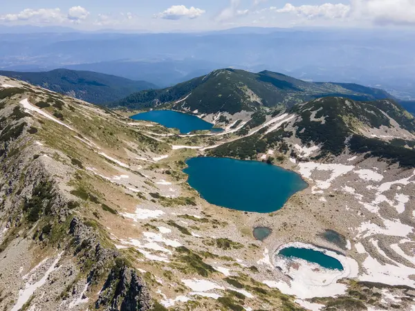 Amazing Aerial View Pirin Mountain Popovo Lake Bulgaria Stok Gambar Bebas Royalti