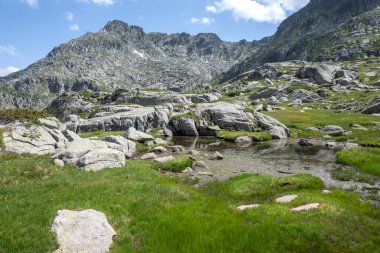 Bulgaristan 'ın Kalin zirvesi yakınlarındaki Rila Dağı' nın İnanılmaz Yaz Manzarası