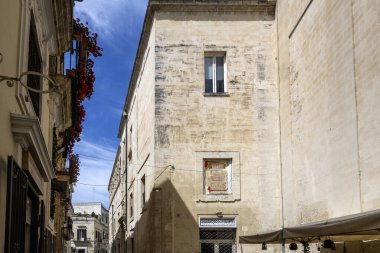 İtalya 'nın Apulia Bölgesi' ndeki Eski Lecce kasabasının muhteşem manzarası.