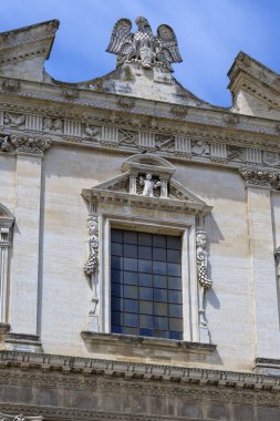 İtalya 'nın Apulia Bölgesi' ndeki Eski Lecce kasabasının muhteşem manzarası.