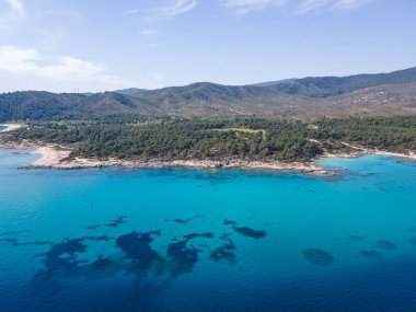 Amazing view of Sithonia coastline near Orange Beach, Chalkidiki, Central Macedonia, Greece clipart