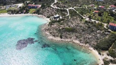 Lagonisi Sahili yakınlarındaki Sithonia kıyı şeridi, Chalkidiki, Orta Makedonya, Yunanistan