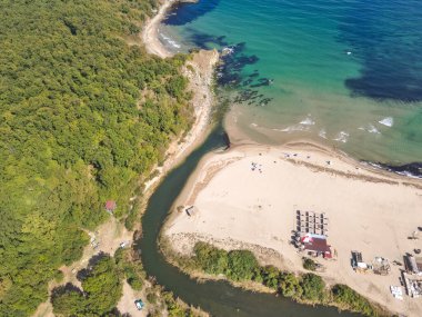 Aerial view of Black sea coast near Silistar beach, Burgas Region, Bulgaria clipart