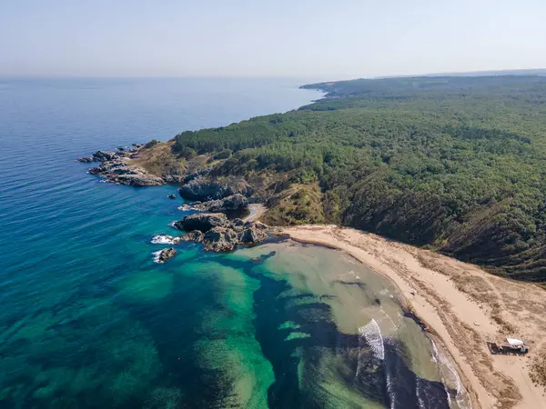 stock image Aerial view of Black sea coast near Silistar beach, Burgas Region, Bulgaria