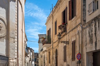 İtalya 'nın Apulia Bölgesi' ndeki Eski Lecce kasabasının muhteşem manzarası.