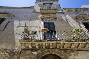 İtalya 'nın Apulia Bölgesi' ndeki Eski Lecce kasabasının muhteşem manzarası.