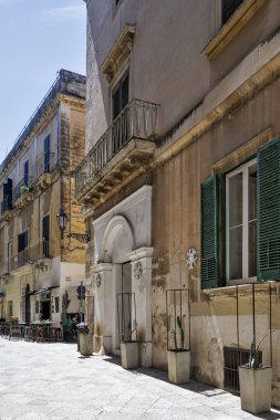 İtalya 'nın Apulia Bölgesi' ndeki Eski Lecce kasabasının muhteşem manzarası.