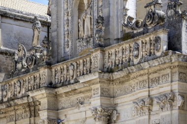 İtalya 'nın Apulia Bölgesi' ndeki Eski Lecce kasabasının muhteşem manzarası.