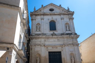 İtalya 'nın Apulia Bölgesi' ndeki Eski Lecce kasabasının muhteşem manzarası.