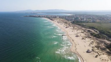 Bulgaristan 'ın Burgaz Bölgesi, Perla plajının şaşırtıcı hava manzarası 