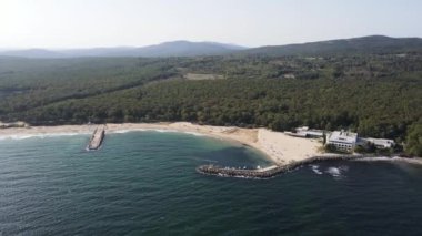 Bulgaristan 'ın Burgaz Bölgesi, Perla plajının şaşırtıcı hava manzarası 
