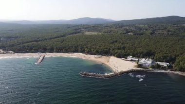 Bulgaristan 'ın Burgaz Bölgesi, Perla plajının şaşırtıcı hava manzarası 