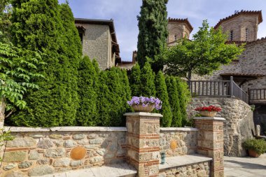 Meteora Manastırları, Teselya, Yunanistan 'ın Bahar Panoramik Manastırı