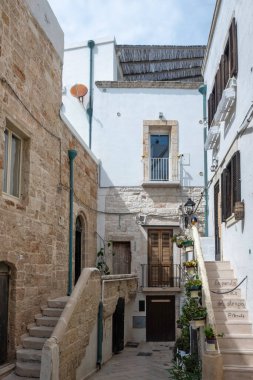 Polignano a Mare, Apulia Bölgesi 'nin muhteşem manzarası.