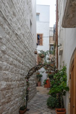 Polignano a Mare, Apulia Bölgesi 'nin muhteşem manzarası.