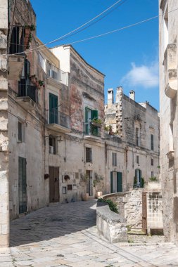 Matera 'nın muhteşem manzarası, Basilicata Bölgesi, İtalya