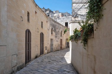 Matera 'nın muhteşem manzarası, Basilicata Bölgesi, İtalya
