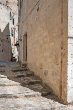 Matera 'nın muhteşem manzarası, Basilicata Bölgesi, İtalya