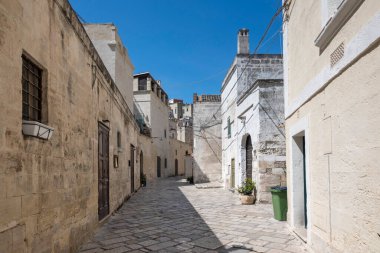 Matera 'nın muhteşem manzarası, Basilicata Bölgesi, İtalya