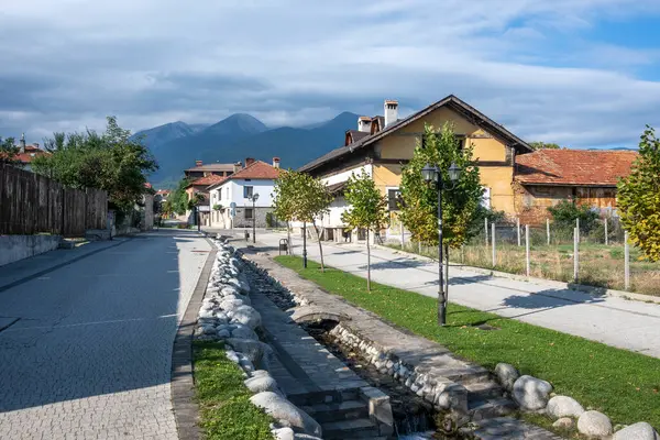 Stock image Typical street and buildings at The old town of Bansko, Blagoevgrad Region, Bulgaria