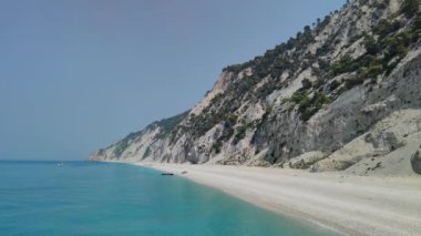 Lefkada, İyon Adaları, Yunanistan 'ın kıyı şeridinin inanılmaz panoramik manzarası