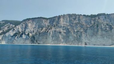 Lefkada, İyon Adaları, Yunanistan 'ın kıyı şeridinin inanılmaz panoramik manzarası