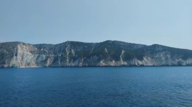 Lefkada, İyon Adaları, Yunanistan 'ın kıyı şeridinin inanılmaz panoramik manzarası